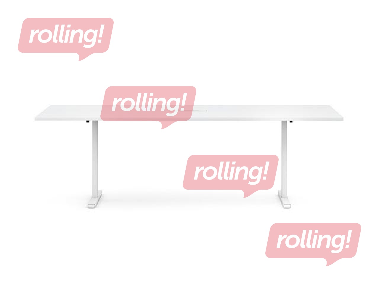 Koosolekulaud, Easy-2000, 6 kohta, melamiin, valged jalad