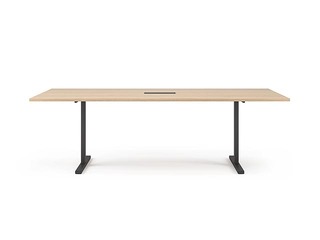 Konferenču galds Easy-2400, melns rāmis, dzintara ozola toņa virsma, 240x120x74cm