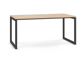 Офисный стол с металлическим каркасом и О-образными ножками, оттенок янтарного дуба