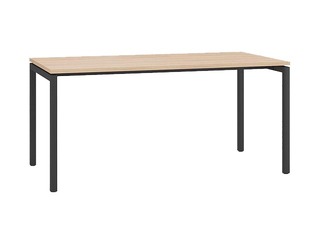 Büroolaud metallraami ja U-jalgadega, 160 cm, merevaigukollane tamm, metalljalad