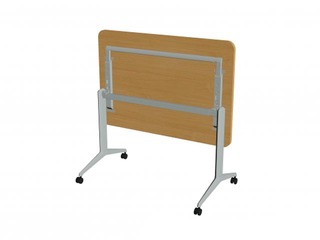 Konverentsilaud kokkuklapitava lauaplaadiga ALMA, R60, ratastel, pöök/hall, 120x80cm