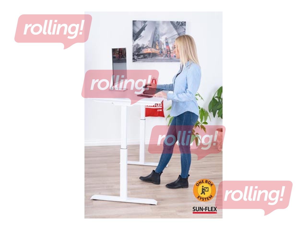 Augstumā regulējams galds Sun-Flex Easydesk Elite, balts, 120x60cm