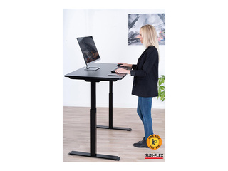 Augstumā regulējams galds Sun-Flex Easydesk Elite, melns, 120x60cm