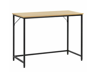 Biroja galds Springos, melns rāmis, koka toņa virsma, 100x50x76cm