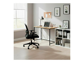 Kontorilaud Springos, must raam, puidutooni tööpind, 100×50×76cm