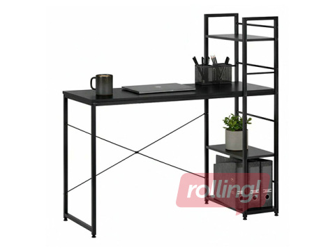 Kontorilaud Springos, must raam, must tööpind, 120×64×120cm