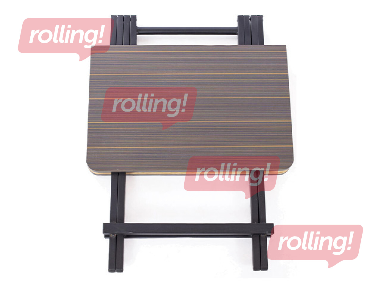 Laud, kokkupandav, must raam, tumepruun pealispind, 80x60x75cm