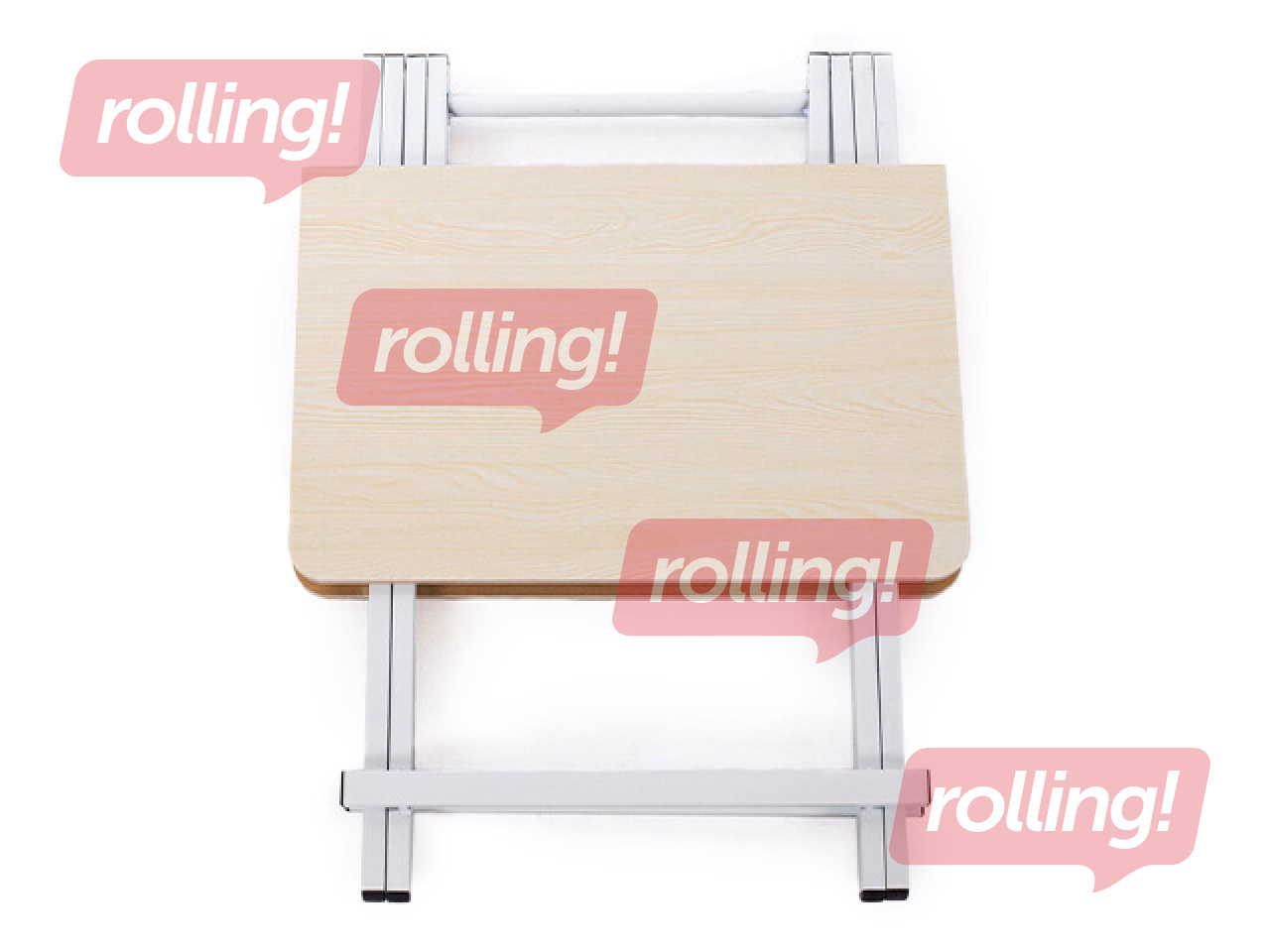 Laud, kokkupandav, valge raam, helepruun pealispind, 80x60x75cm