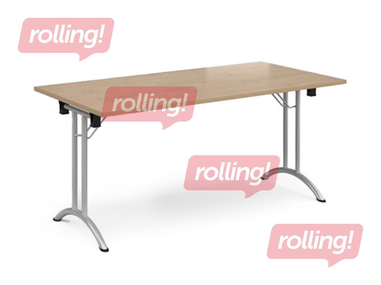 Konverentsilaud ZH, kokkupandavad jalad, hall raam, tammetooni pealispind, 160x80x73cm