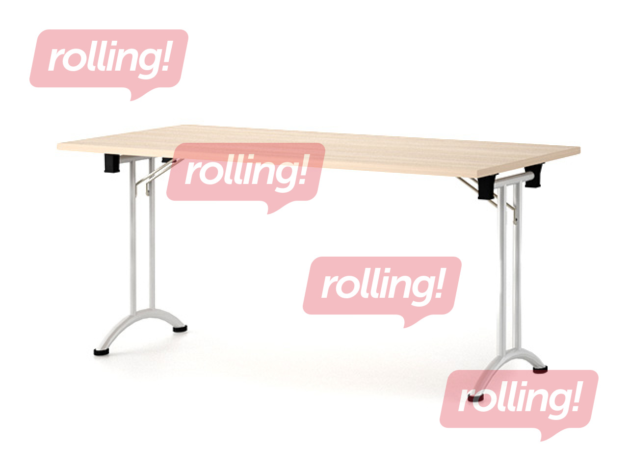 Konverentsilaud ZH, kokkupandavad jalad, hall raam, tammetoonis pealispind, 180x80x73cm