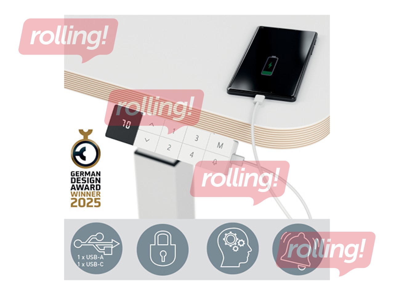 Reguleeritava kõrgusega laud Leitz Ergo, Stand Up Reminder, valge