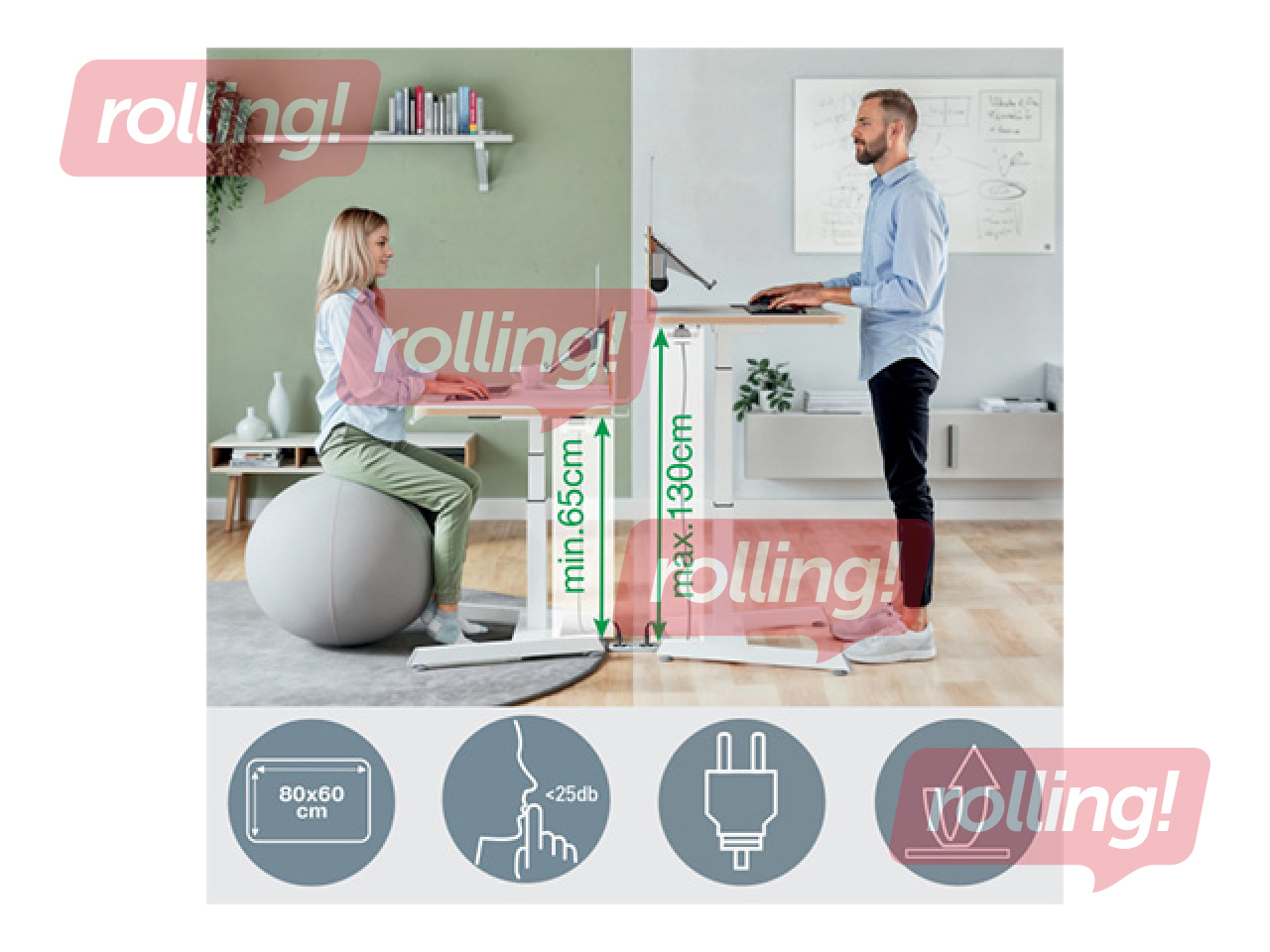 Reguleeritava kõrgusega laud Leitz Ergo, Stand Up Reminder, valge