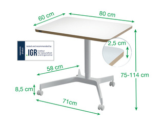 Height adjustable desk Leitz Ergo, white