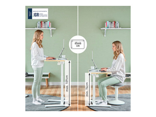 Height adjustable desk Leitz Ergo, foldable, white