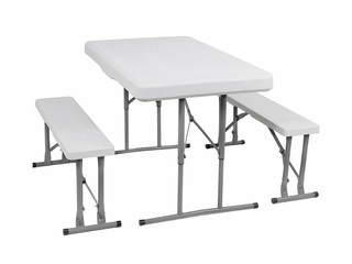 Galds Springos, ar 2 soliem, saliekams, balts, 105x64x70cm