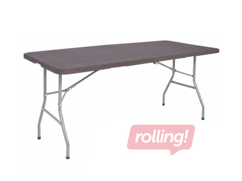 Table Springos, foldable, brown, 180x74x74cm