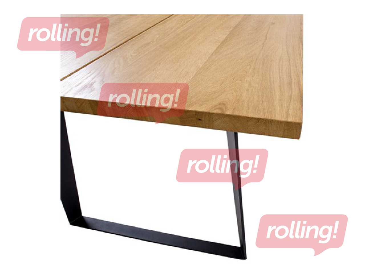 Конференц-стол Lisbon, черный каркас, столешница под дуб, 220×100×75см