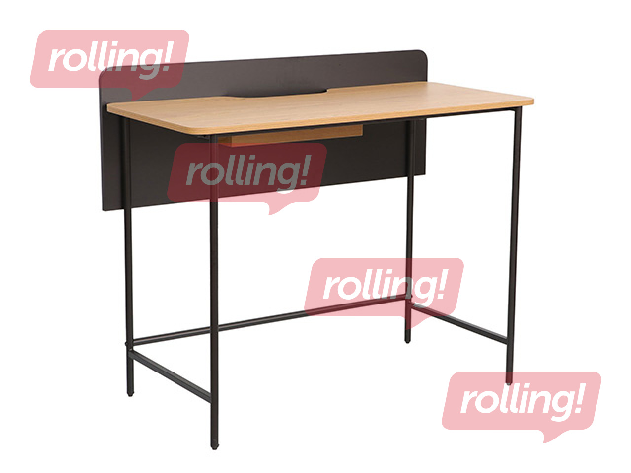 Kontorilaud Harper, must raam, saare tooniga pealispind, 100×49.5×85cm