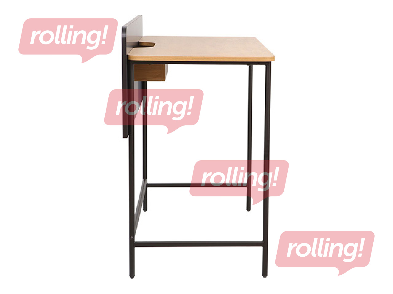 Kontorilaud Harper, must raam, saare tooniga pealispind, 100×49.5×85cm