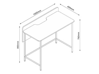 Kontorilaud Harper, must raam, saare tooniga pealispind, 100×49.5×85cm