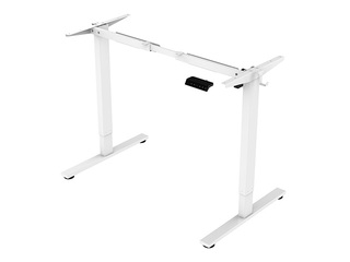 Reguleeritava kõrgusega laud Ergo Fit, valge raam, tammetoonis lauaplaat, 120x60cm