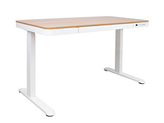 Reguleeritava kõrgusega laud Ergo, valge raam, tammetoonis lauaplaat, 120x60cm