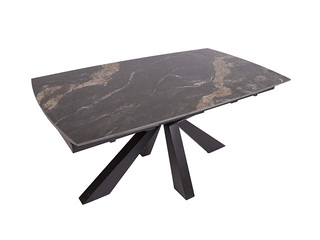 Söögilaud Chana, pikendatav, metallraamiga, keraamilise plaadiga, 160-240x90x76.5cm