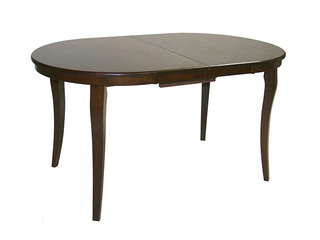 Söögilaud Joy, täispuidust raamiga, pähklitooni plaadiga, 145-178x90x74cm