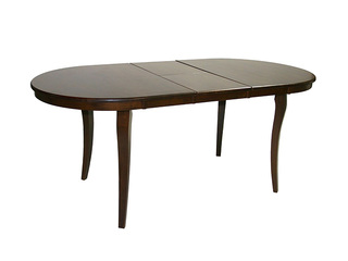 Söögilaud Joy, täispuidust raamiga, pähklitooni plaadiga, 145-178x90x74cm