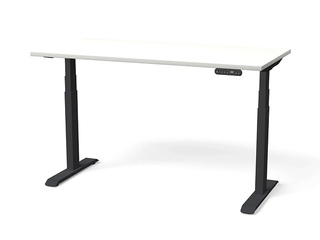 Augstumā regulējams galds Nuwo, Gen2, melns rāmis, balta virsma, 160x80cm