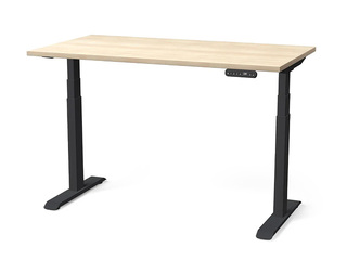 Augstumā regulējams galds Nuwo, Gen2, melns rāmis, nabucco toņa virsma, 160x80cm