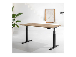 Reguleeritava kõrgusega laud Move Pro II, must raam, nabucco-toonis lauaplaat, 180x80cm