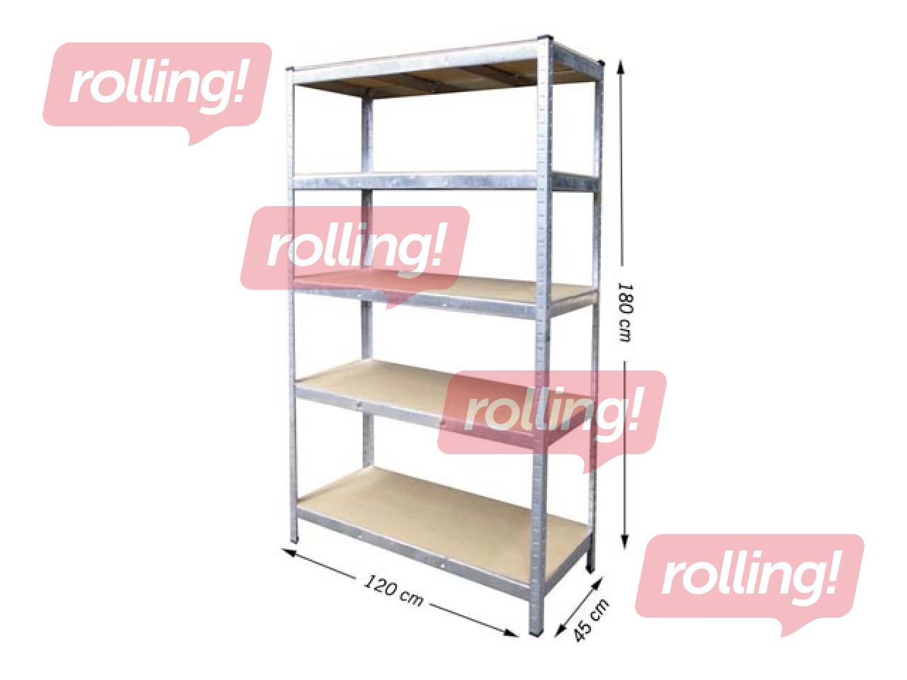 Складская полка Haushalt T21A, 120 x 45  x 180 cм