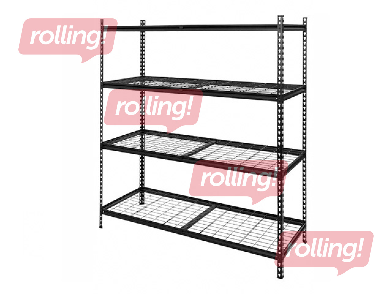 Warehouse shelving unit Springos, steel, black, 150x54x183cm