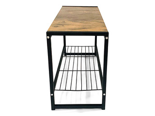 Shoe rack Domoletti Arina with bench, black, wood, 80x30x45cm