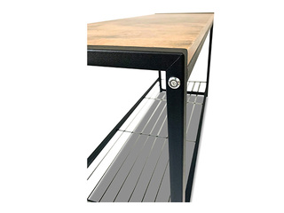 Shoe rack Domoletti Arina with bench, black, wood, 80x30x45cm