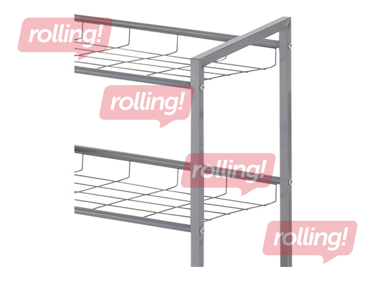 Shoe rack Domoletti, silver, 80x30x60cm
