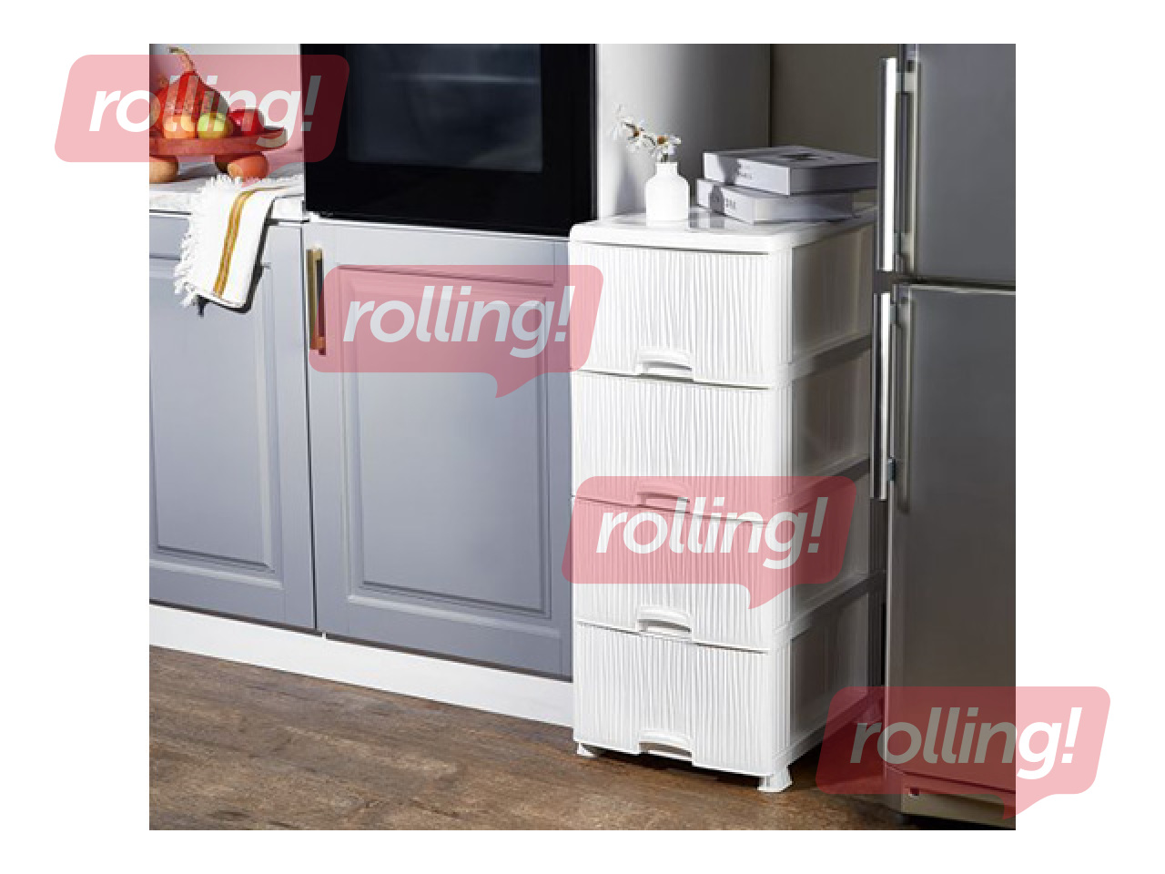 Cabinet Ozer, Wavy, white, 43×37.5×89.5cm