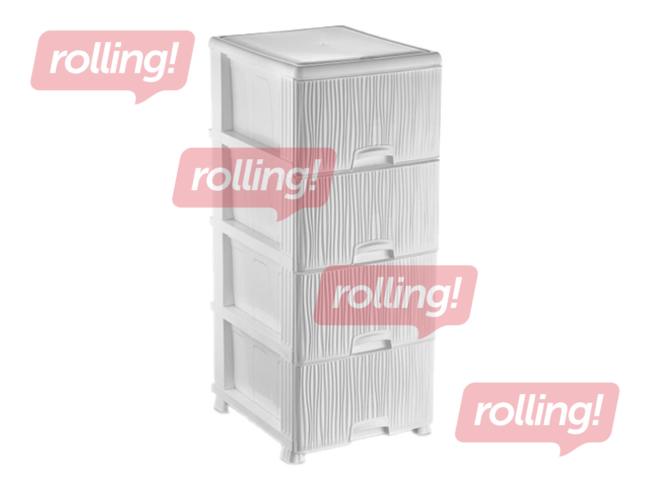 Комод Ozer, Wavy, белый, 43×37.5×89.5см