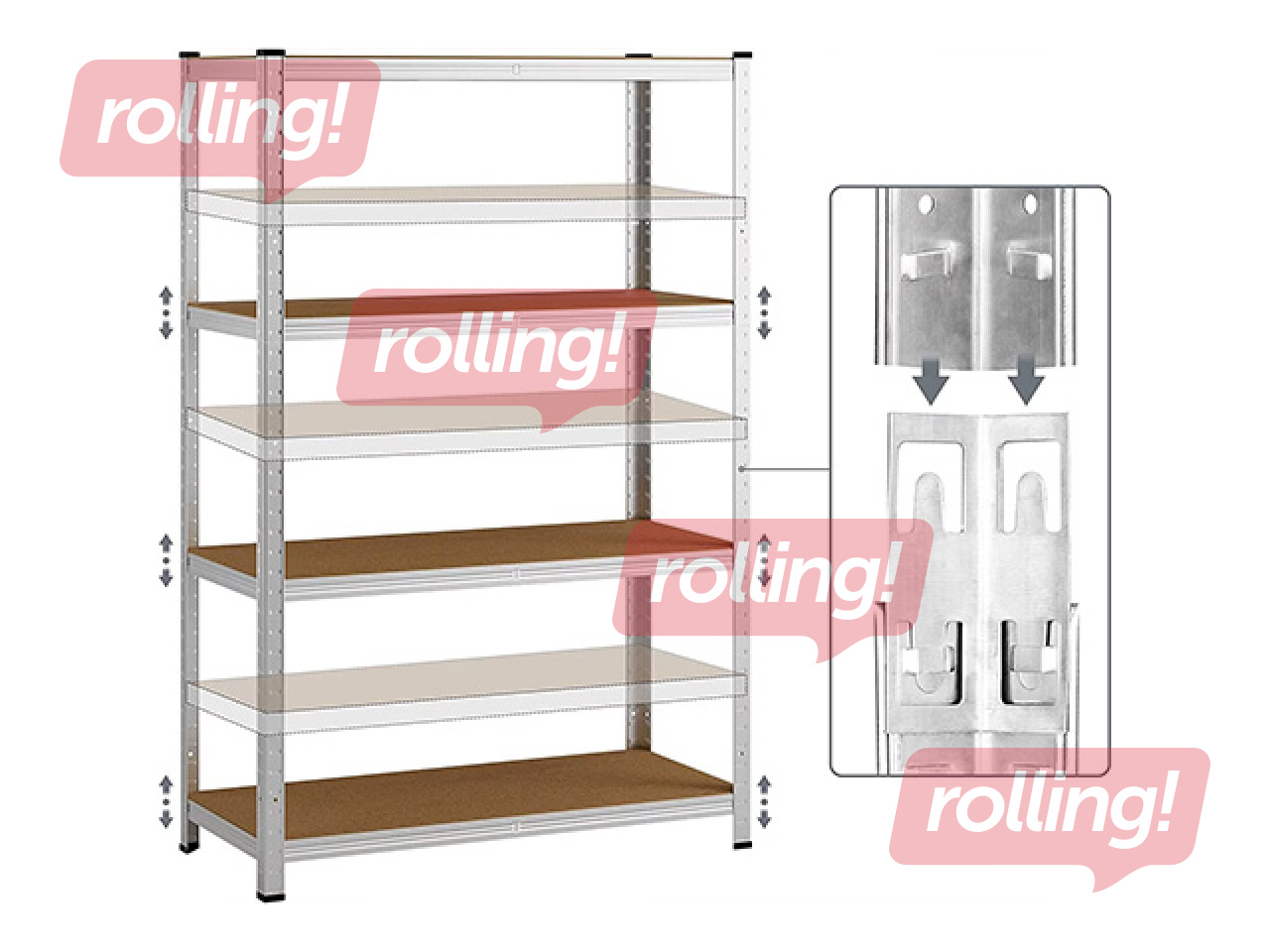 Warehouse shelving Master, 180x120x60cm