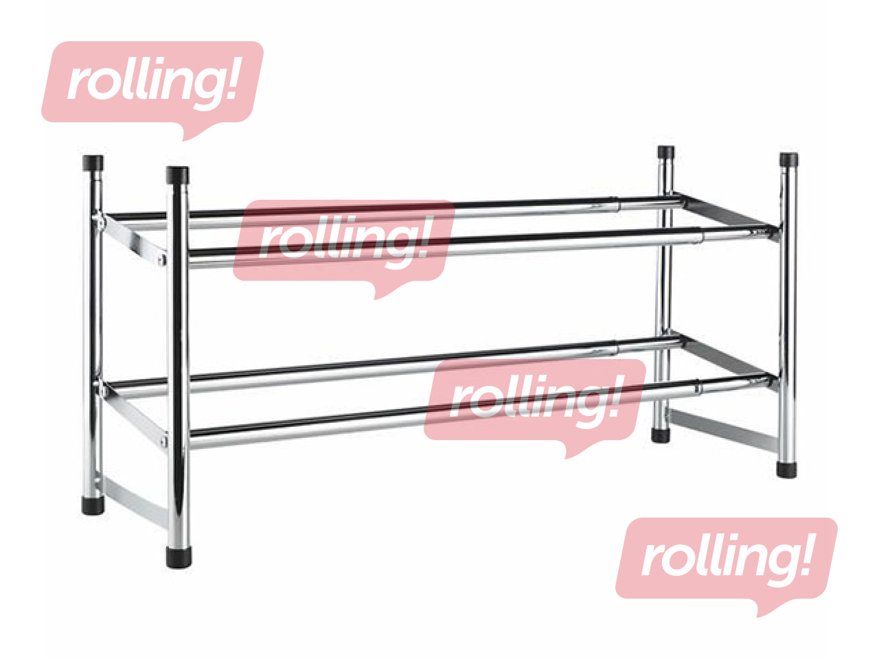 Apavu plaukts Toro, izvelkams, metāla, sudrabots, 63-110x34.5cm