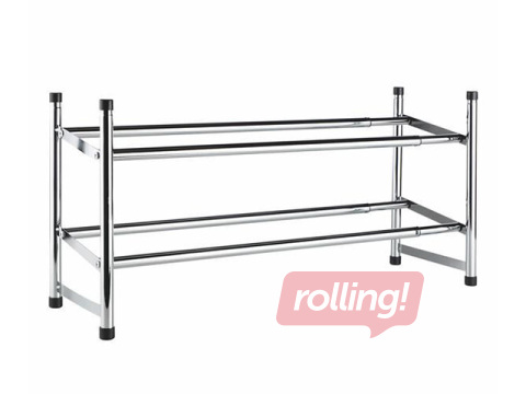 Полка для обуви Toro, раздвижная, металлическая, серебристая, 63-110x34.5см