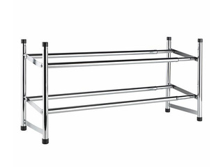 Полка для обуви Toro, раздвижная, металлическая, серебристая, 63-110x34.5см