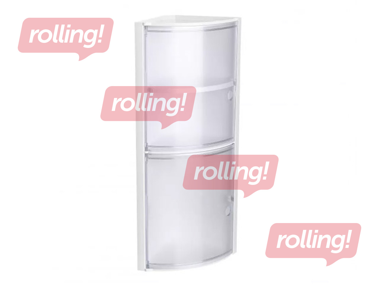 Vannitoariiul Tatay, nurgamudel, läbipaistvate ustega, valge