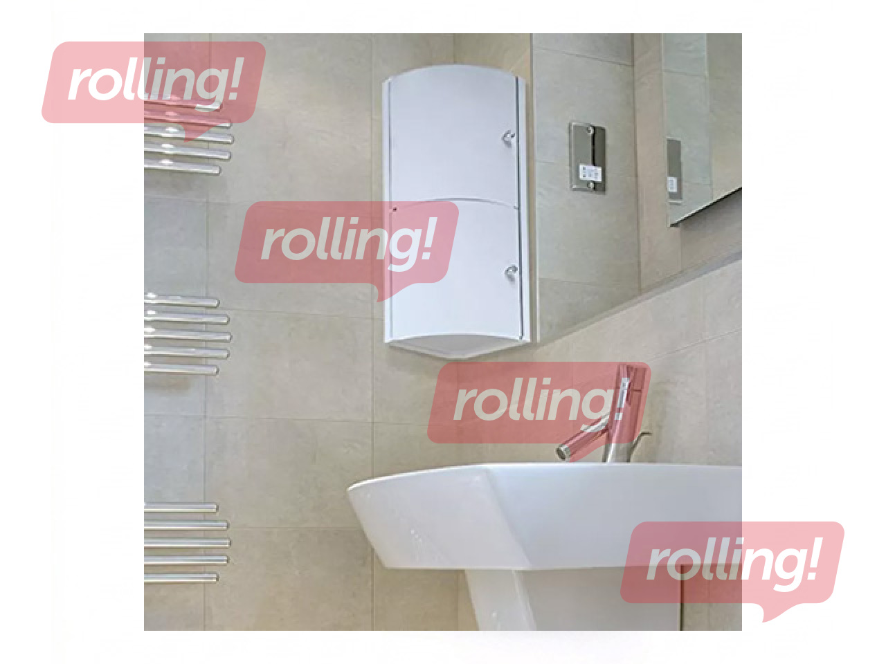 Vannitoariiul Tatay, nurgamudel, ustega, valge