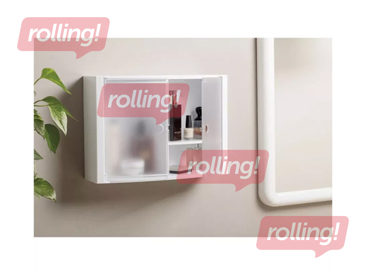 Vannitoariiul Tatay, läbipaistvate ustega, valge, 46x15.5x32cm