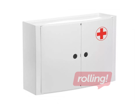 Шкафчик для ванной комнаты Tatay, для аптечки, с дверцами, белый, 46x15.5x32cm