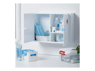 Шкафчик для ванной комнаты Tatay, для аптечки, с дверцами, белый, 46x15.5x32cm