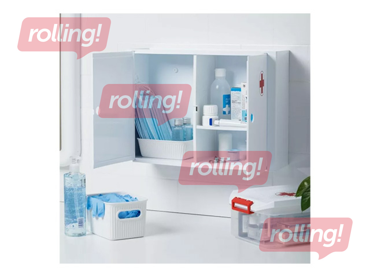 Vannitoakapp Tatay, esmaabitarvetele, ustega, valge, 46 x 15.5 x 32cm