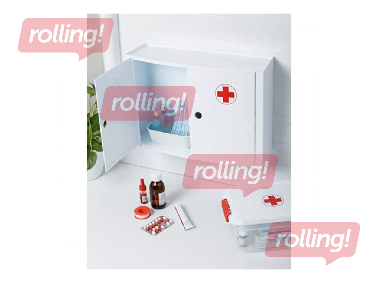 Vannitoakapp Tatay, esmaabitarvetele, ustega, valge, 46 x 15.5 x 32cm